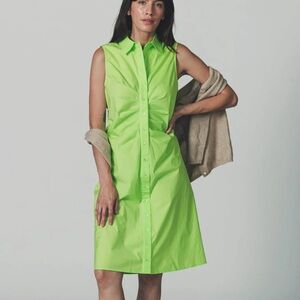 The Shirt by Rochelle Behrens The Ashley Ruched Sleeveless Shirt dress Cotton